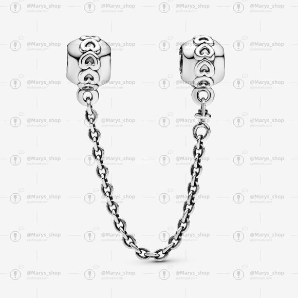 Pandora Band of Hearts Safety Chain Charm - Picture 2 of 3